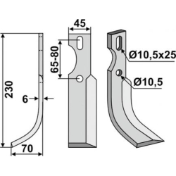 FRSERKNIV V UNIVERSAL. 230 x 6 x 45 mm