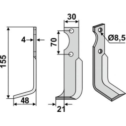 FR�SERKNIV V AGRIA. 155 x 4 x 30 mm