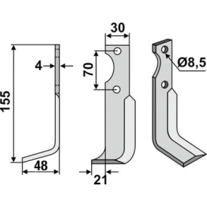 FR�SERKNIV H AGRIA. 155 x 4 x 30 mm