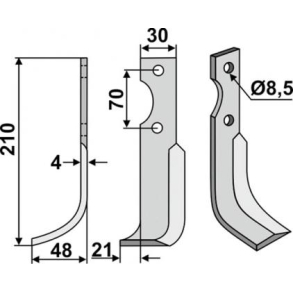 FR�SERKNIV H. AGRIA. 210 x 4 x 30 mm