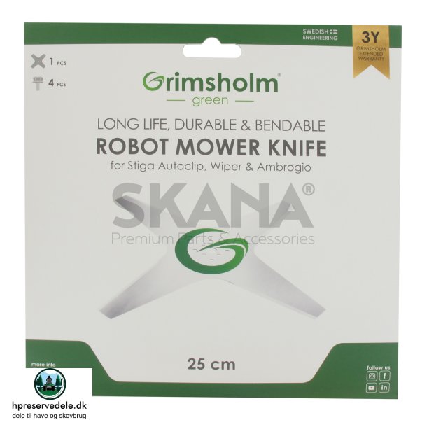 UORG. ROBOT KNIV STIGA, WIPER M. FL. ORG. 1126-9143-01 M. FL.   250 MM