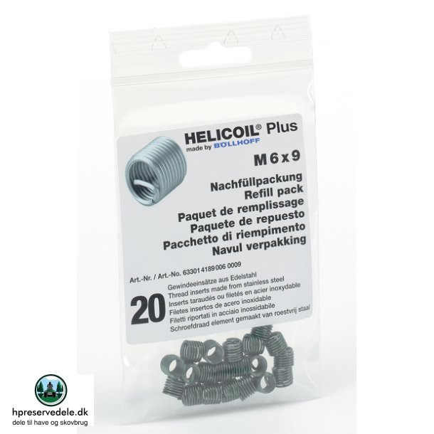 HELICOIL  M6 x 1,0 x 9 POSE=20 STK